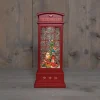 Anna's Collection automatische sneeuwbol telefooncel rood met verlichting 10 x 10 x 25 cm