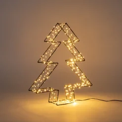 Anna's Collection decoratieboom 3D zwart met verlichting 36 x 36 x 7 cm