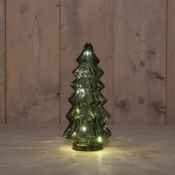 Anna's Collection decoratieboom groen met verlichting D 13,5 H 26 cm