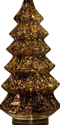 Anna's Collection decoratieboom brons met verlichting D 13,5 H 26 cm