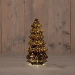 Anna's Collection decoratieboom brons met verlichting D 13,5 H 26 cm