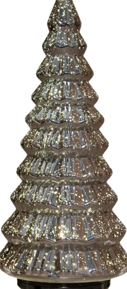 Anna's Collection decoratieboom antraciet met verlichting D 13,2 H 30 cm