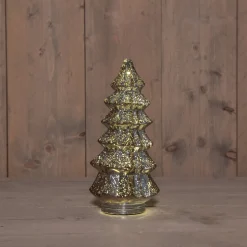 Anna's Collection decoratieboom antraciet met verlichting D 13,5 H 26 cm