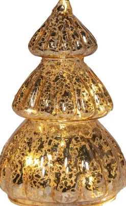 Anna's Collection decoratieboom Daron goud met verlichting D 8 H 12,5 cm