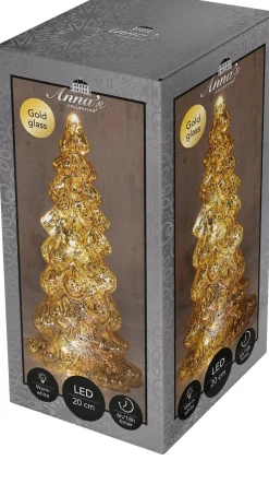 Anna's Collection decoratieboom Daron goud met verlichting D 10 H 20 cm