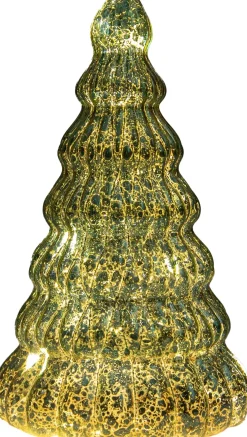 Anna's Collection decoratieboom Daron groen met verlichting D 10,5 H 17,5 cm