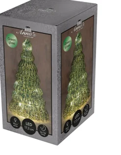 Anna's Collection decoratieboom Daron groen met verlichting D 10,5 H 17,5 cm