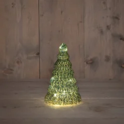 Anna's Collection decoratieboom Daron groen met verlichting D 10,5 H 17,5 cm