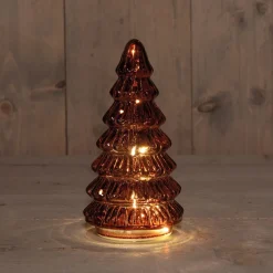 Anna's Collection decoratieboom Daron paars met verlichting D 9,5 H 18,5 cm