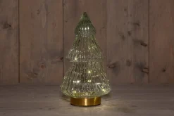 Anna's Collection decoratieboom Timbor transparant met verlichting 15 x 15 x 28,5 cm
