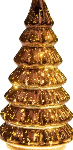 Anna's Collection decoratieboom brons met verlichting D 9,5 H 18,5 cm