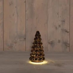 Anna's Collection decoratieboom brons met verlichting D 9,5 H 18,5 cm