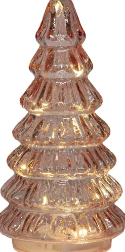 Anna's Collection decoratieboom Daron roze met verlichting D 9,5 H 18,5 cm
