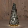 Anna's Collection decoratieboom Daron antraciet met verlichting D 13 H 29 cm