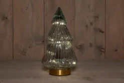 Anna's Collection decoratieboom Timbor grijs met verlichting 15 x 15 x 28,5 cm