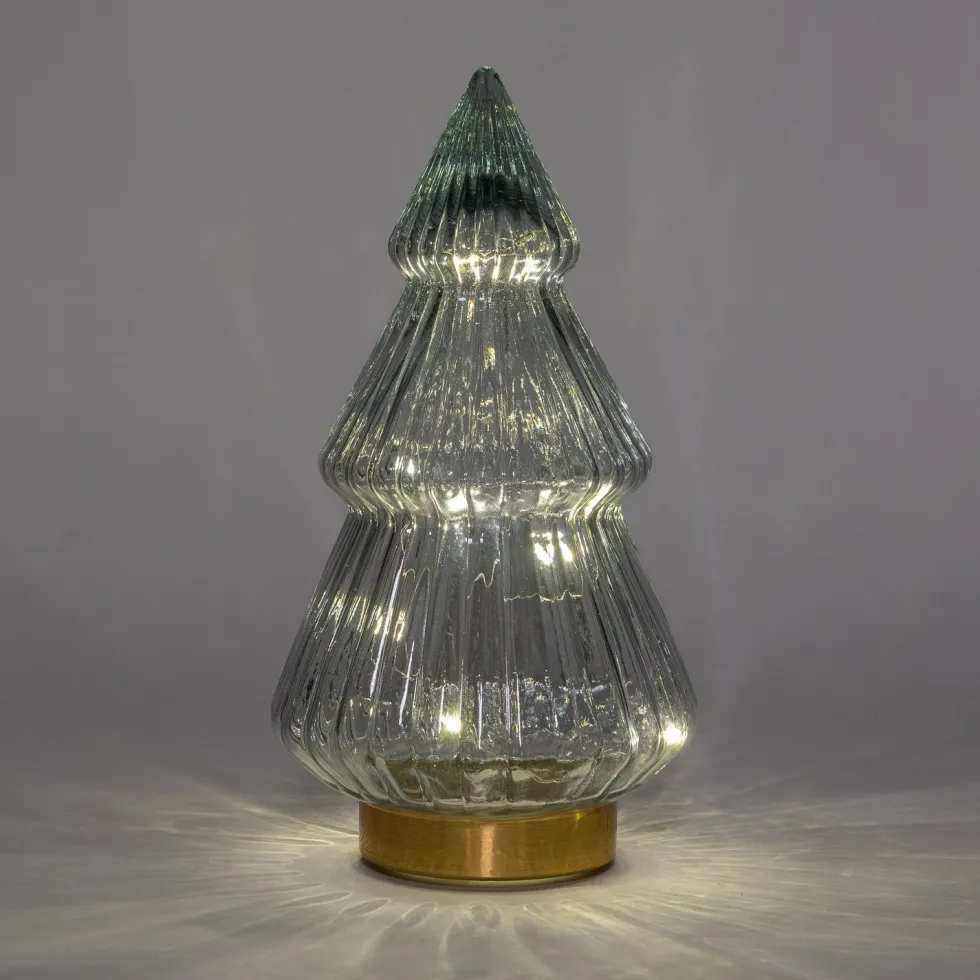 Anna's Collection decoratieboom Timbor grijs met verlichting 15 x 15 x 28,5 cm