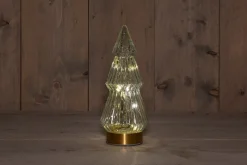 Anna's Collection decoratieboom Timbor transparant met verlichting 10 x 10 x 23,5 cm