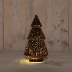 Anna's Collection decoratieboom brons met verlichting D 15 H 29 cm