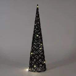Anna's Collection decoratieboom zwart met verlichting D 16 H 60 cm
