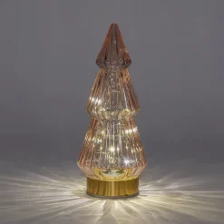 Anna's Collection decoratieboom Timbor roze met verlichting 10 x 10 x 23,5 cm