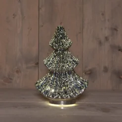 Anna's Collection decoratieboom antraciet met verlichting 15,7 x 9,3 x 24 cm