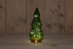 Anna's Collection decoratieboom Timbor groen met verlichting 10 x 10 x 23,5 cm