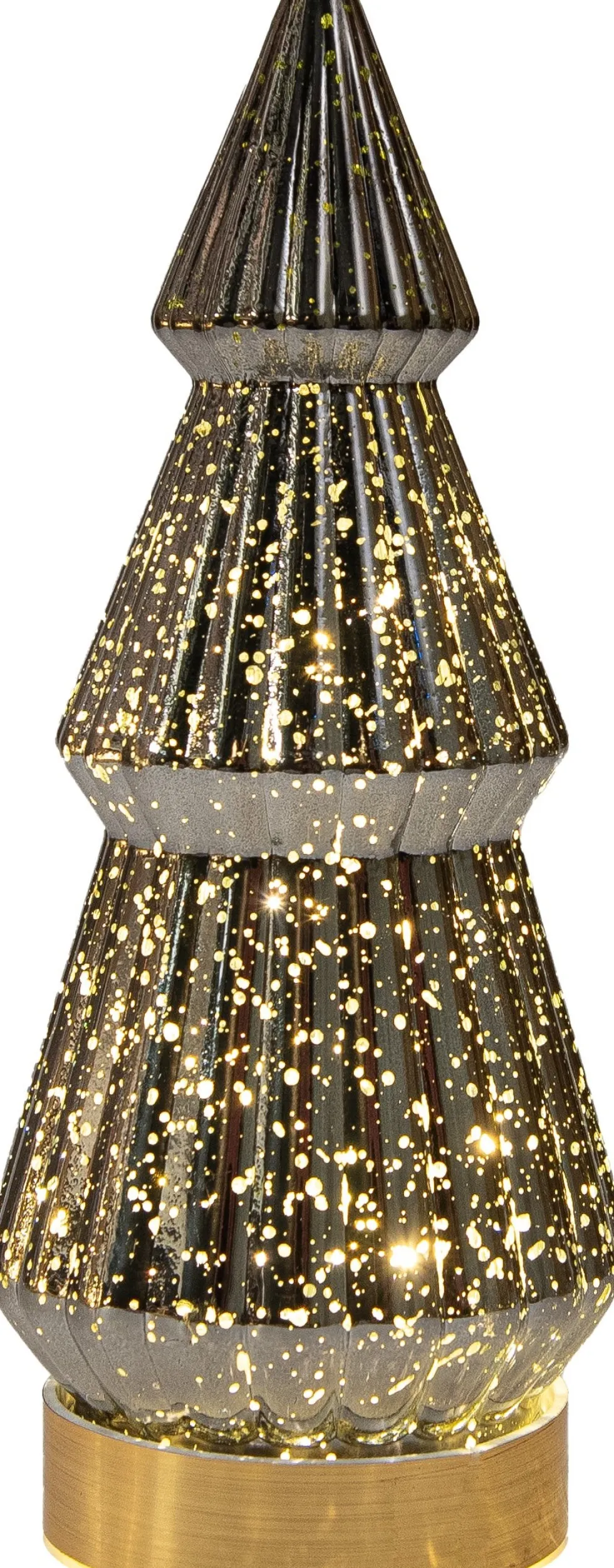 Anna's Collection decoratieboom Daron antraciet met verlichting D 9,8 H 23,5 cm