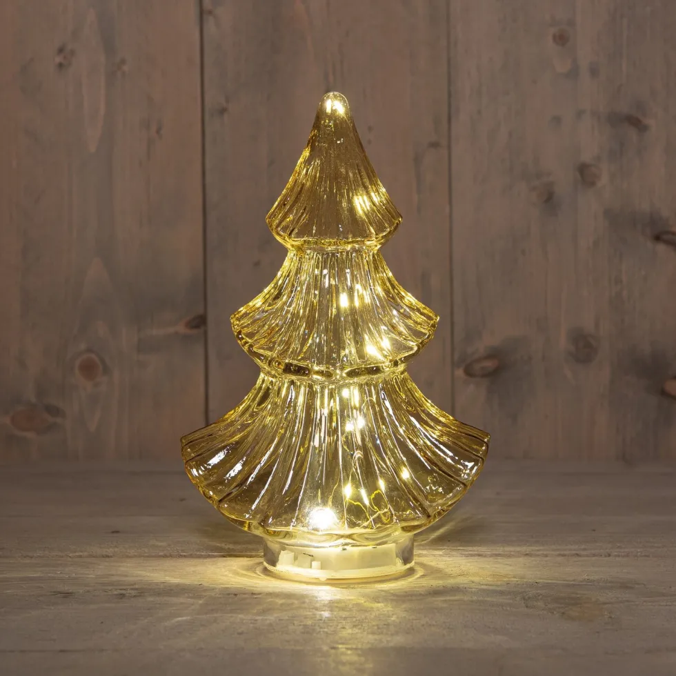 Anna's Collection decoratieboom oranje met verlichting 15,7 x 9,3 x 24 cm