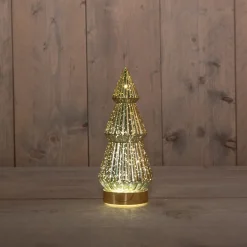 Anna's Collection decoratieboom Daron goud met verlichting D 9,8 H 23,5 cm