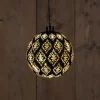 Anna's Collection kerstbal Jani bloem zwart met verlichting D 15 cm
