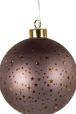 Anna's Collection kerstbal Kosmos brons met verlichting D 12 cm