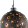 Anna's Collection kerstbal Kosmos zwart met verlichting D 12 cm