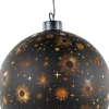 Anna's Collection kerstbal Kosmos zwart met verlichting D 15 cm