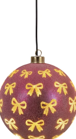 Anna's Collection kerstbal strik met verlichting D 15 cm