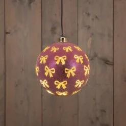 Anna's Collection kerstbal strik met verlichting D 15 cm