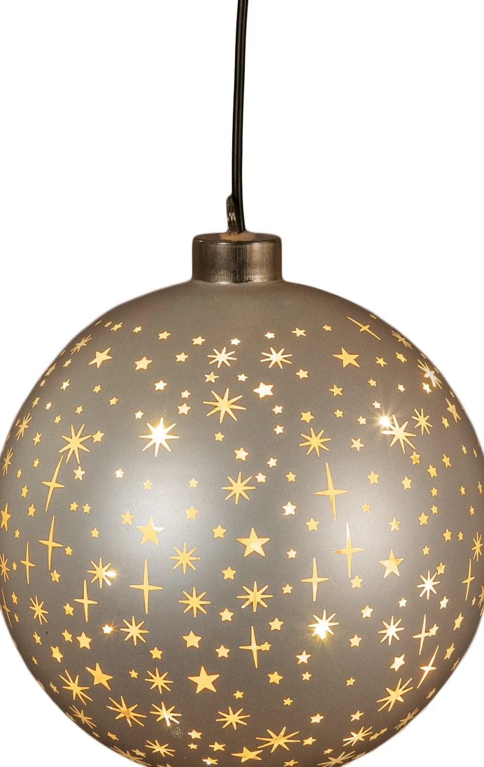 Anna's Collection kerstbal twinkel beige D 15 cm