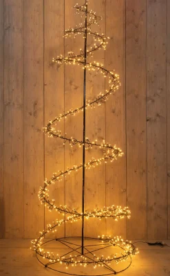 Anna's Collection kerstboom Swirl zwart met 960 lampjes classic warm D 78,5 H 210 cm