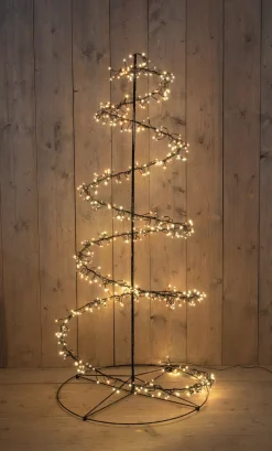 Anna's Collection kerstboom Swirl zwart met 684 lampjes luxury D 75 H 160 cm