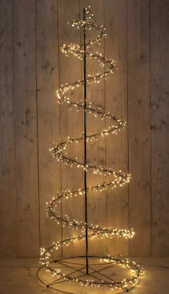 Anna's Collection kerstboom Swirl zwart met 960 lampjes luxury D 78,5 H 210 cm