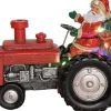 Anna's Collection kerstfiguur tractor met kerstman rood 21 x 16,5 x 27 cm