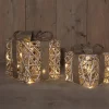 Anna's Collection kerstfiguur cadeau naturel met verlichting20 x 20 x 23 cm 2 stuks