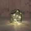 Anna's Collection kerstfiguur huisje grijs met verlichting 12 x 12 x 14 cm
