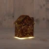 Anna's Collection kerstfiguur huisje brons met verlichting 12 x 12 x 14 cm