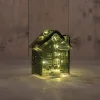 Anna's Collection kerstfiguur huisje groen met verlichting 12 x 12 x 14 cm