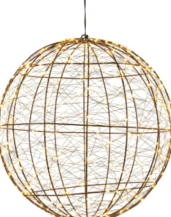 Anna's Collection kersthanger bal zwart met verlichting D 35 H 37 cm
