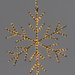 Anna's Collection kersthanger sneeuwvlok zwart met verlichting D 38 H 5 cm