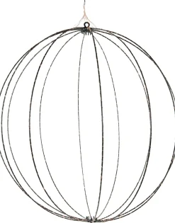 Anna's Collection kersthanger bal zwart met verlichting D 60,5 cm