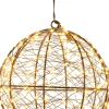 Anna's Collection kersthanger bal zwart met verlichting D 18 H 20 cm
