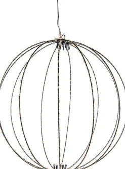 Anna's Collection kersthanger bal zwart met verlichting D 50,5 cm