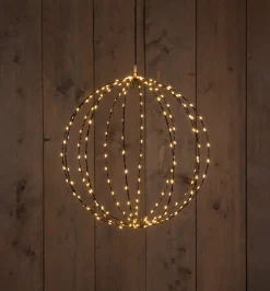 Anna's Collection kersthanger bal zwart met verlichting D 50,5 cm